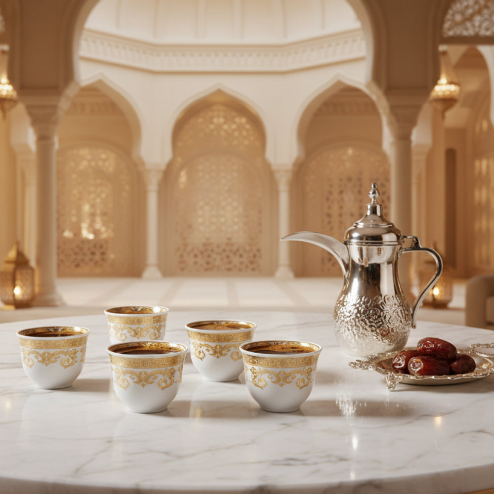 Medusa Gala Espresso Cup Set – 6 Small Porcelain