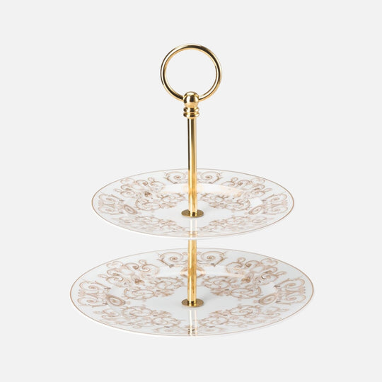 Medusa Gala 2-Tier Etagere – Small Porcelain Dessert Stand