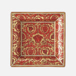 Medusa Garland Dish – Red Square Porcelain Plate, 18 cm