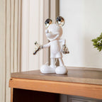 Mickey Welcome Bicolore Small Figurine - White/Gold