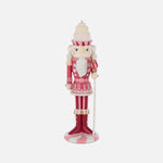 White & Pink Candy Nutcracker Decoration – Small Resin Figurine