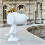 Snoopy Crown Bicolor Small Figurine - White/Gold