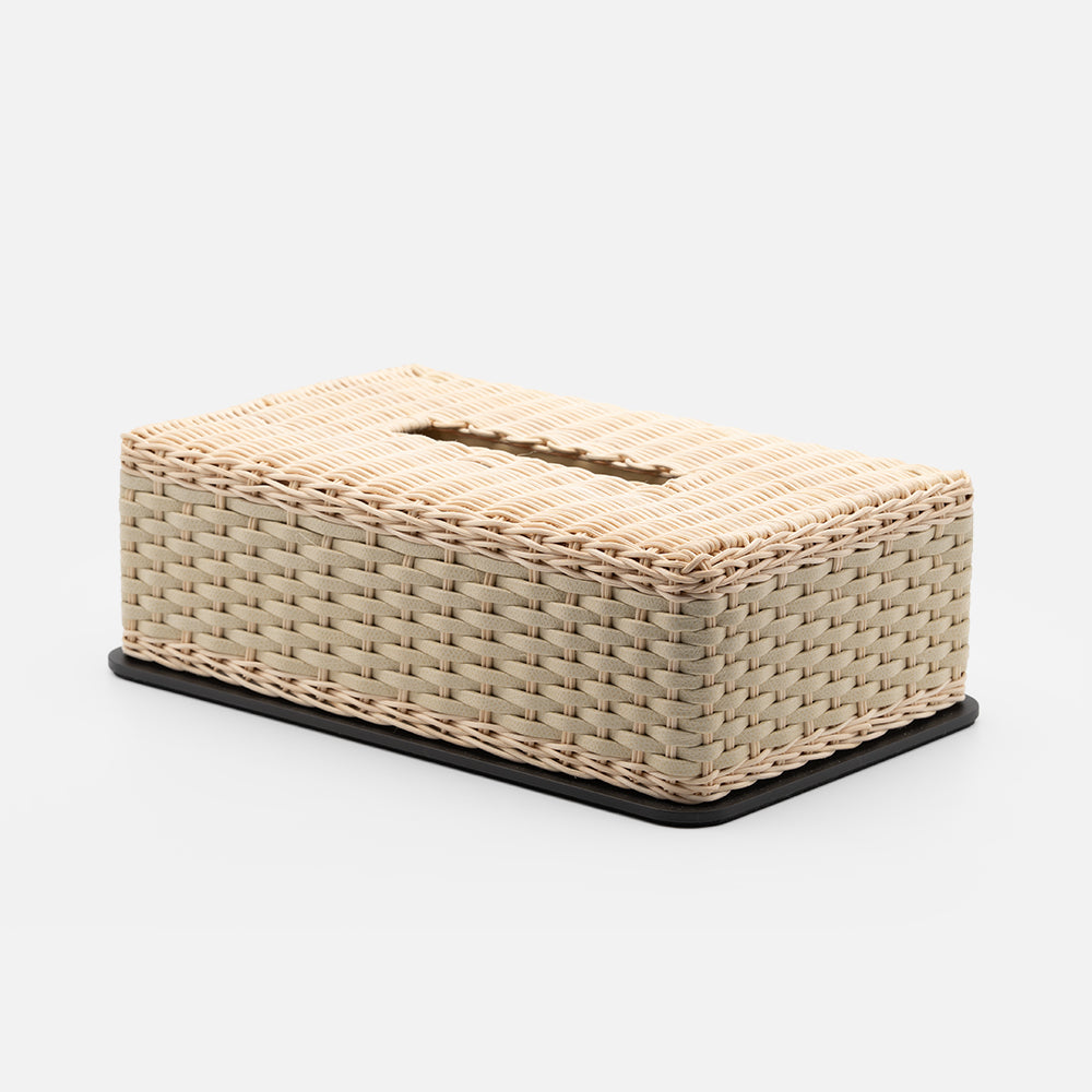 Amiens Rattan Tissue Box (Ivory)