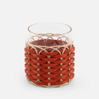 Wideville Leather & Rattan Candle Holders (Mango)