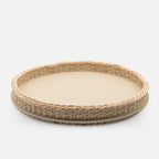 Orsay Rattan Round Tray Ivory (Large)