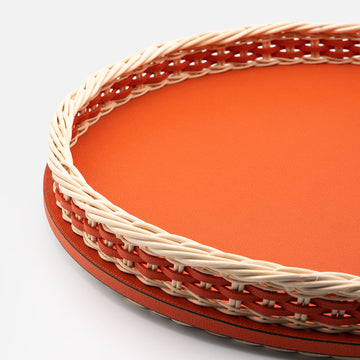 Orsay Rattan Round Tray Mango (Large)