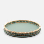 Orsay Rattan Round Tray Mint (Large)