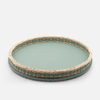 Orsay Rattan Round Tray Mint (Large)
