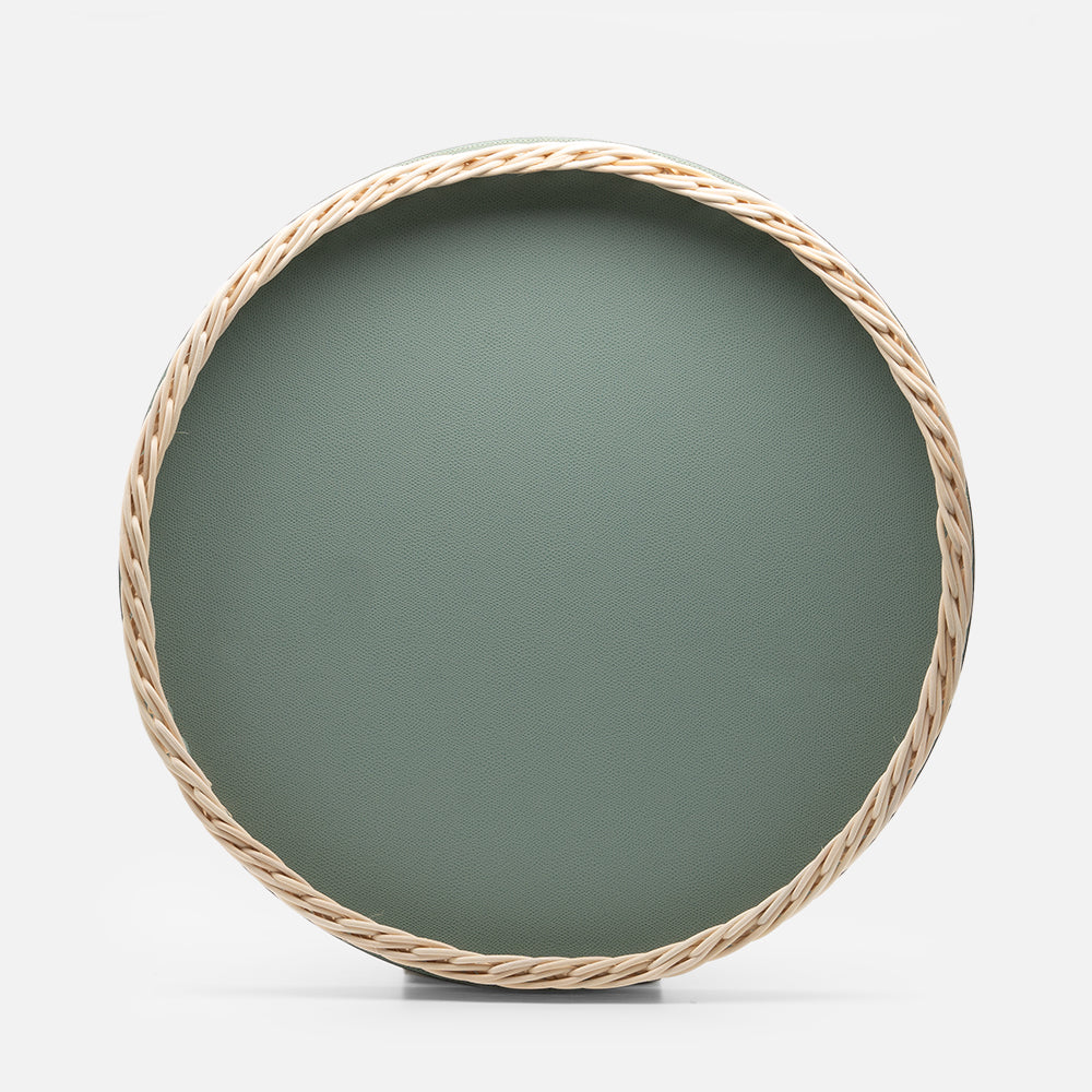 Orsay Rattan Round Tray Mint (Large)