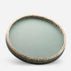 Orsay Rattan Round Tray Mint (Large)