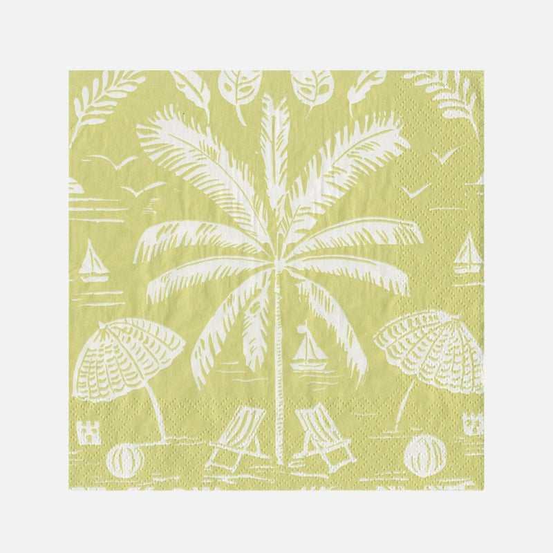 مناديل غداء من Palms And Parasols بلون الليمون الرئيسي