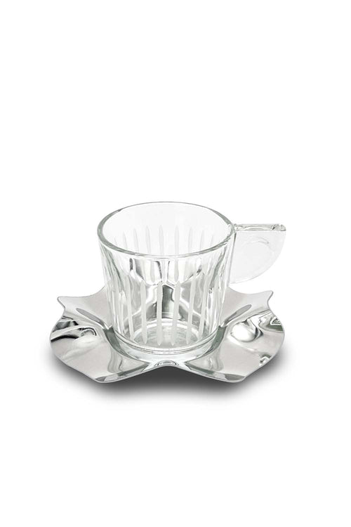 Petal Espresso/ Turkish Coffee, Silver, Set of 6