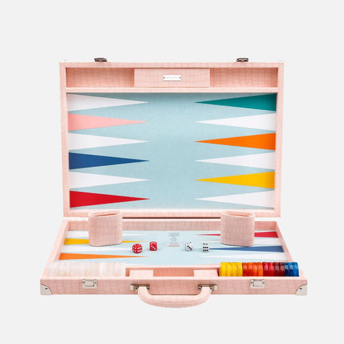 Pink Crocodile Large Backgammon
