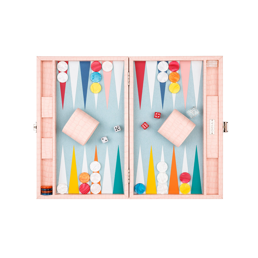 Pink Crocodile Medium Backgammon