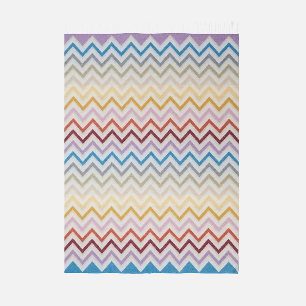 Plaid Watamu 130x190cm in wool blend zig zag