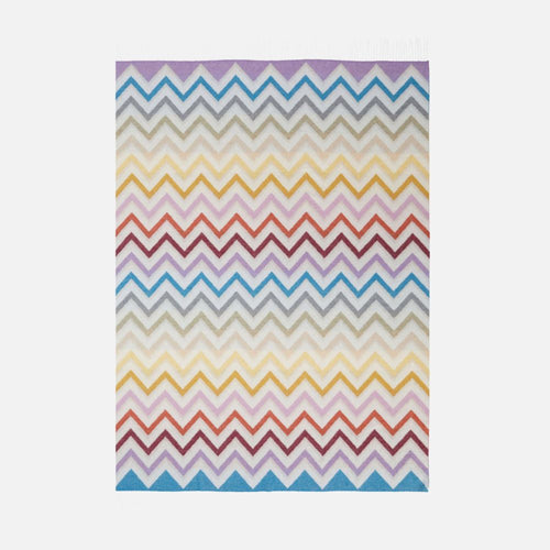 Plaid Watamu 130x190 cm in wool blend zig zag