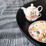 Nutcracker Round Ceramic Plate – White Large Gift Box Plate