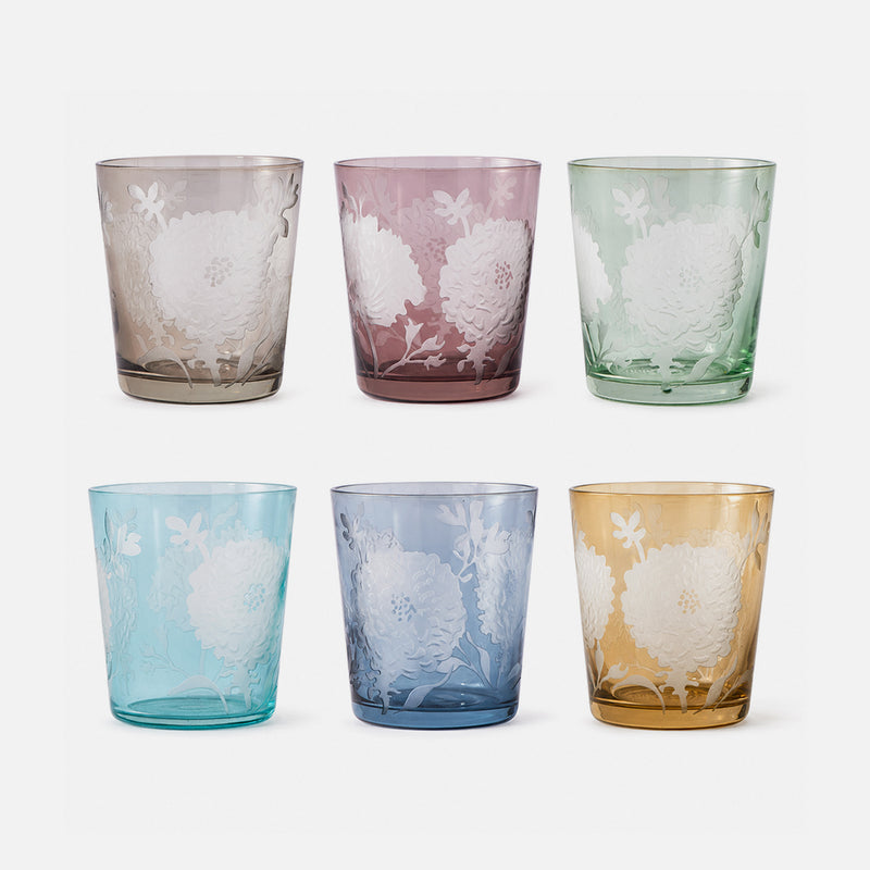 Peony Tumblers Multi Colour, Set of 6