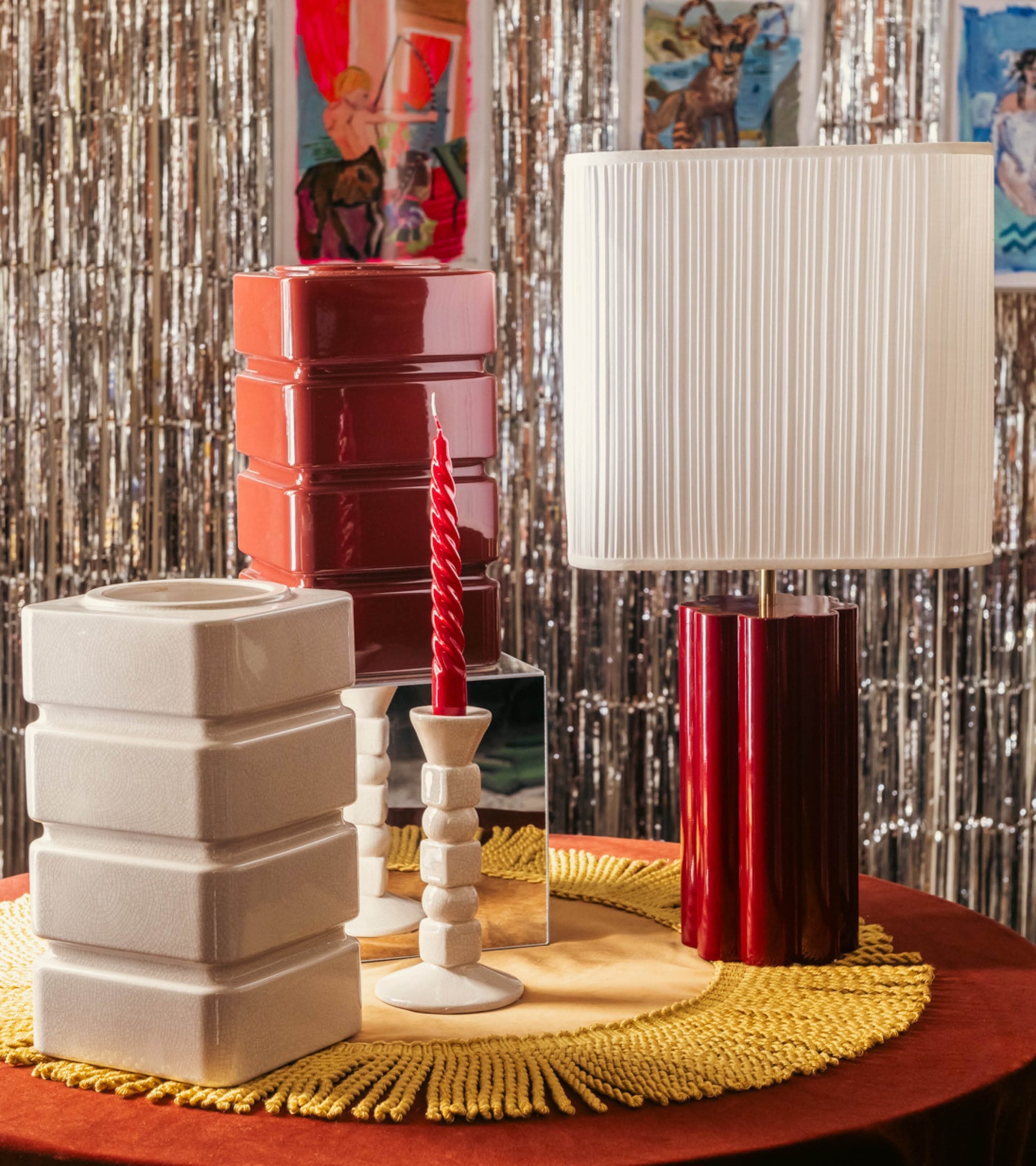 Anna Candle Holder – Small Format in crackle cream white