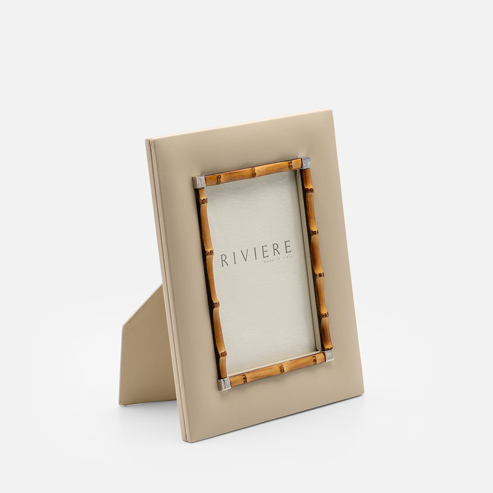 Riviere Bice Leather Frame with Chrome Details & Bamboo Trim (Small)