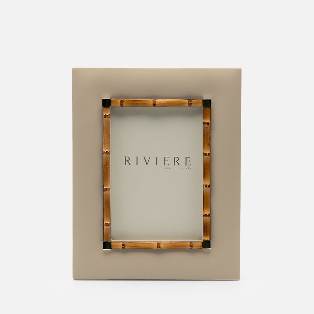 Riviere Bice Leather Frame with Chrome Details & Bamboo Trim (Small)