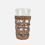 Rattan Cage Highball Glass – Handwoven Wicker