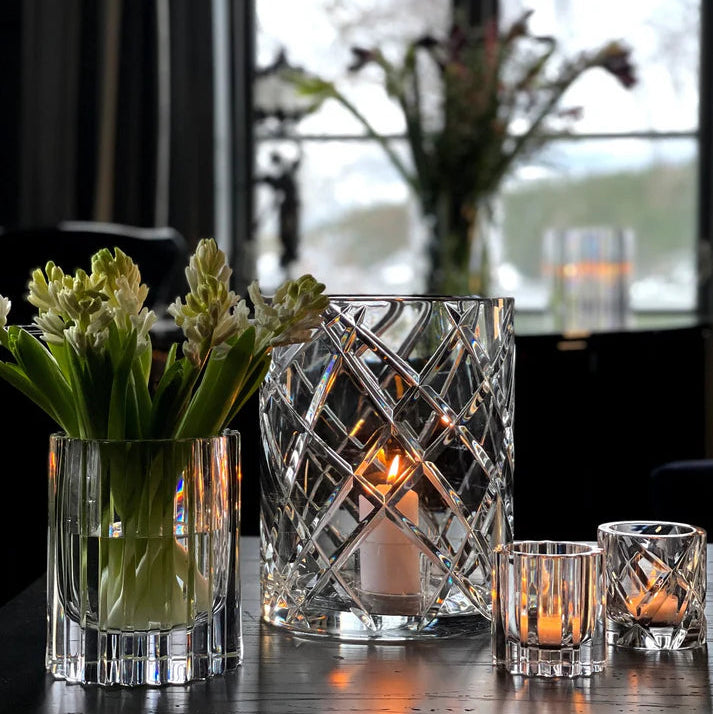 Hurricane Crystal Lamp Large – Clear Hand-Cut Crystal