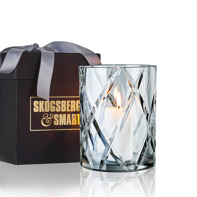 Hurricane Crystal Lamp Medium – Hand-Cut Candle Holder