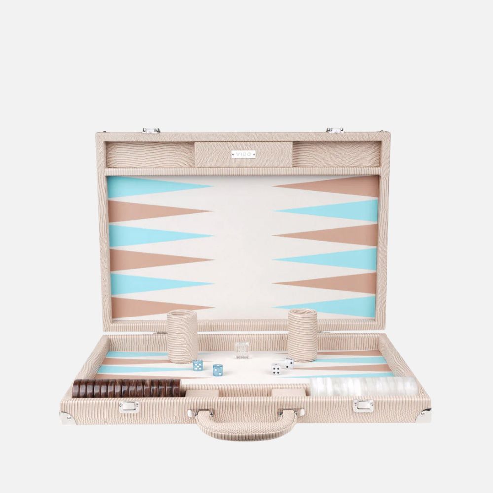 Sand Beige Lizard Large Backgammon