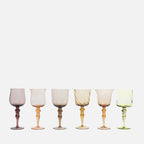 Set of 6 Goblets – Textured Blown Glass, 23 cm