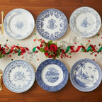 Blue Mismatched Set of 6 Assorted Dinner Plates (Ø 28,5 cm - Ø 27,4 cm )