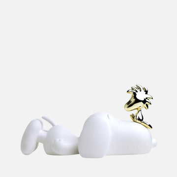 Snoopy & Woodstock Small Figurine - White/Gold