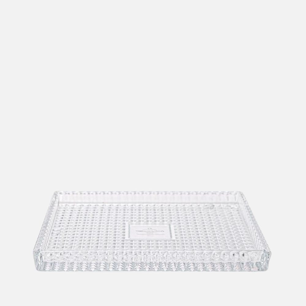 Spiral Rectangular Crystal Tray 30x25cm – Clear