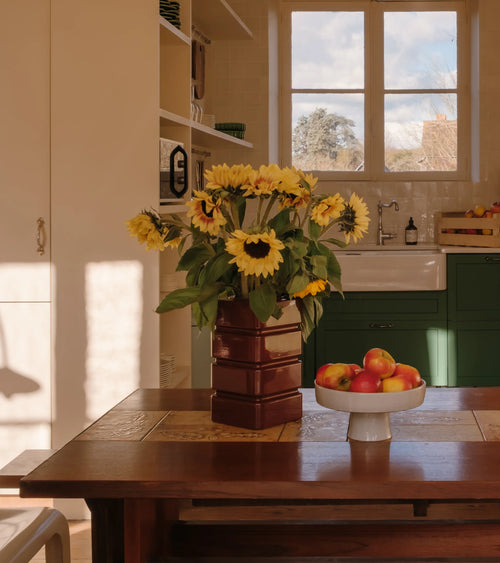 Burgundy ceramic vase