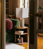 Opéra Side Table in ash wood with iroko finish