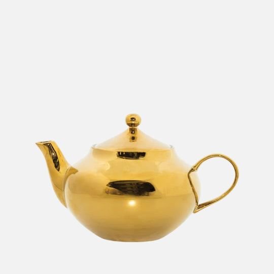 Good Morning Ceramic Teapot – Gold