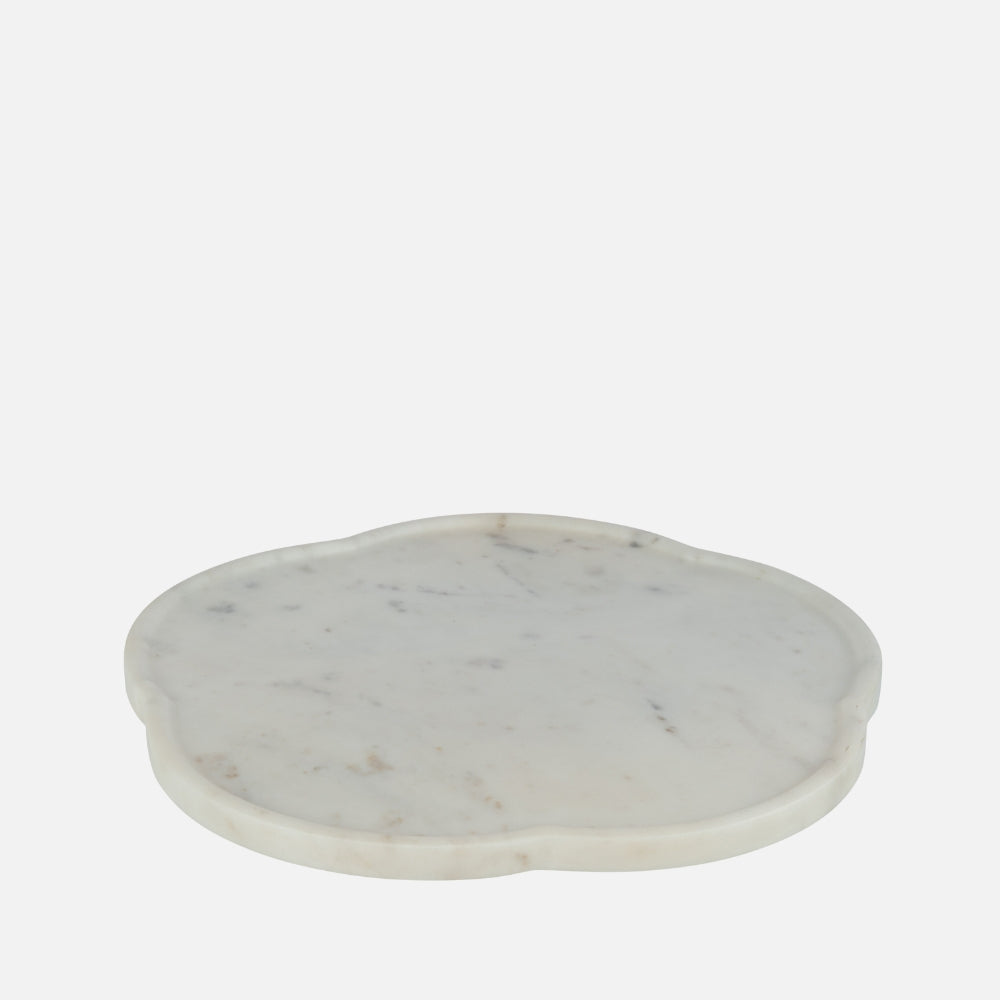 Rotating Marble Flower Tray – White Stone Centerpiece