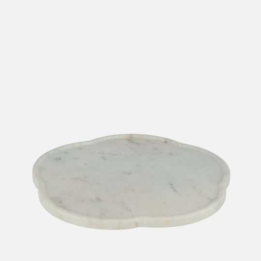 Rotating Marble Flower Tray – White Stone Centerpiece