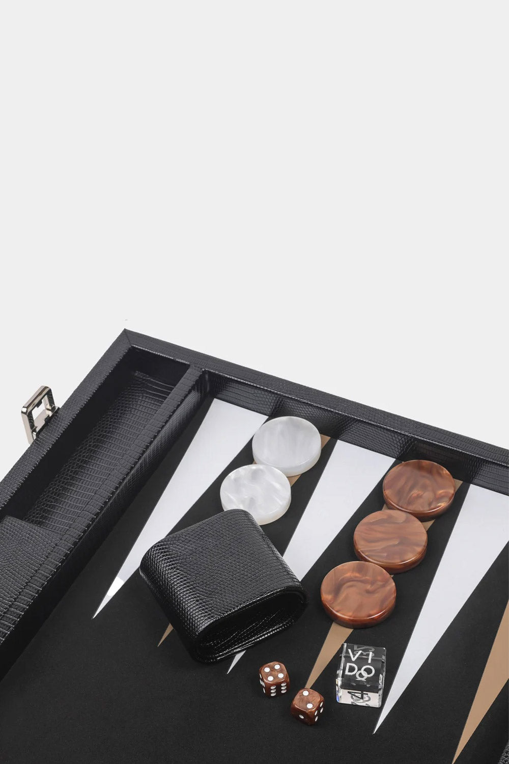 Jet Black Lizard Large Backgammon