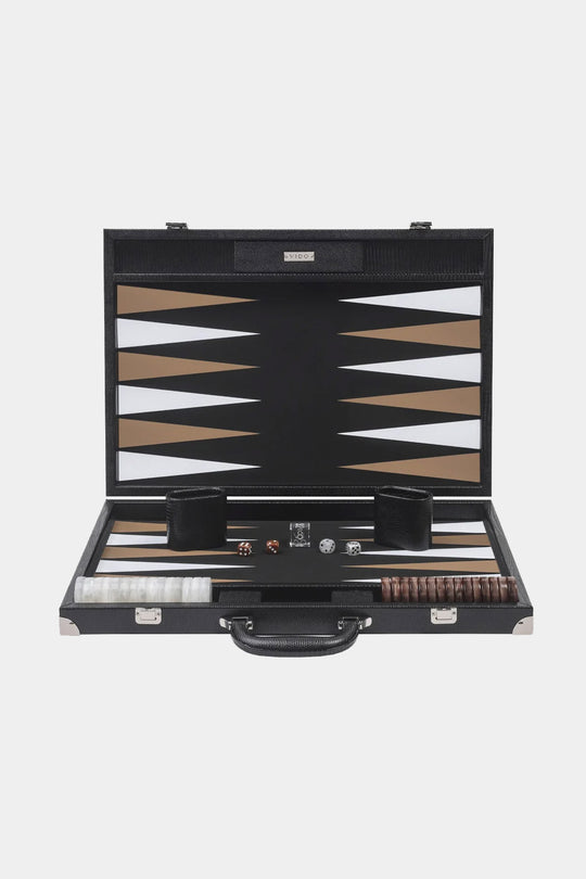 Jet Black Lizard Large Backgammon