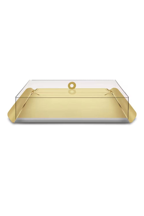 Medium Tall Tray and Cover, Gold