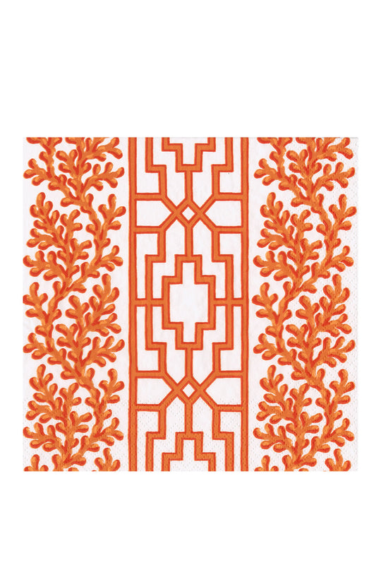 Coral And Trellis Coral Luncheon Napkins