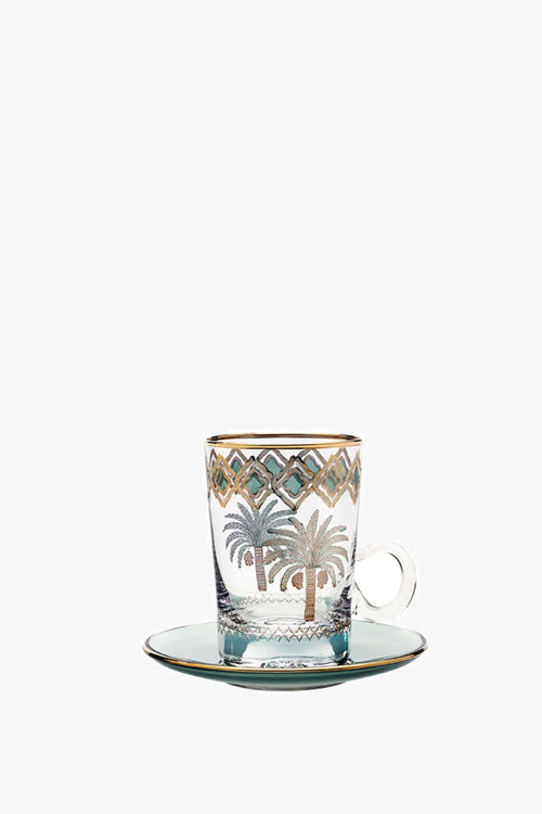 Palm Green S/6 Tea Cup w/Saucer 120mL for Home