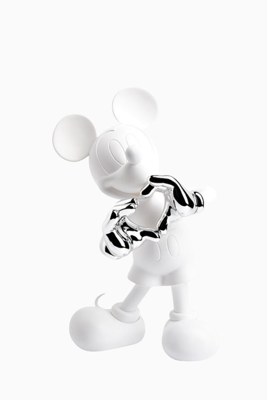 Mickey With Love Small Figurine - White/Silver