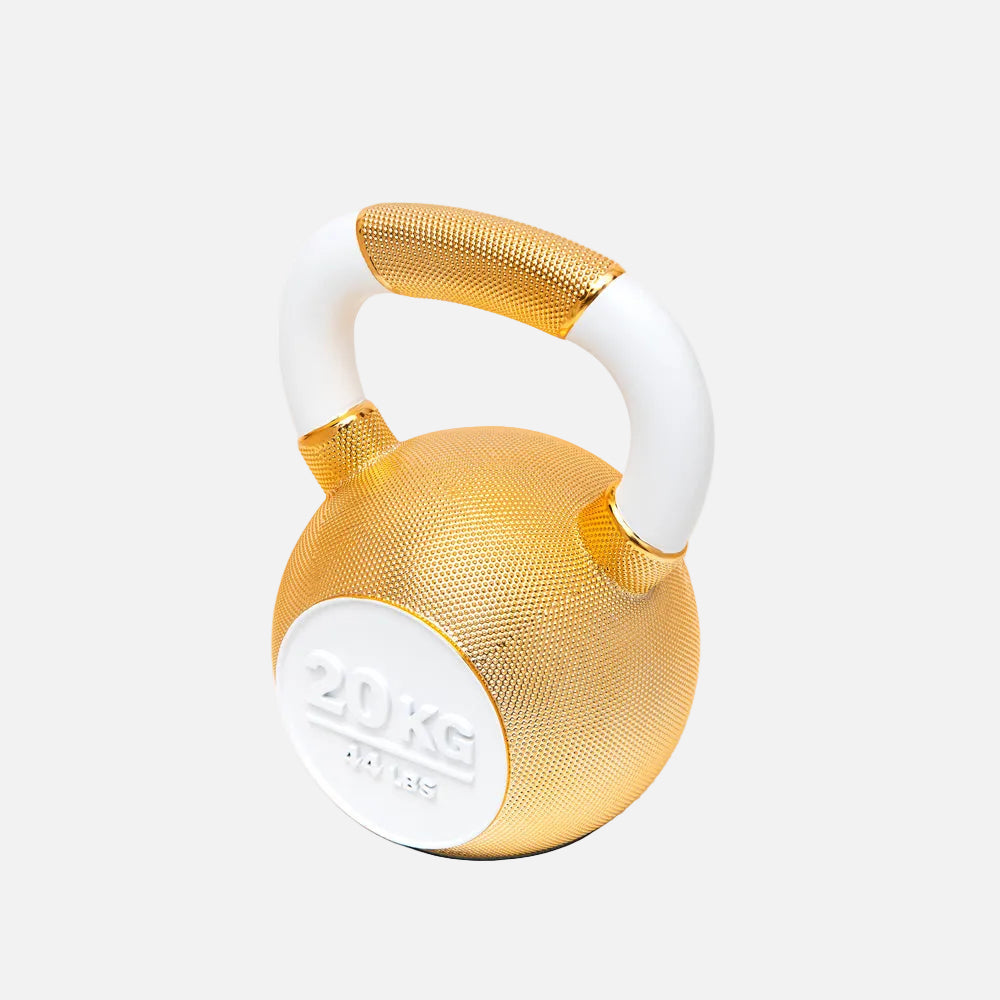 Gold Fitness Sculpture, White & Gold