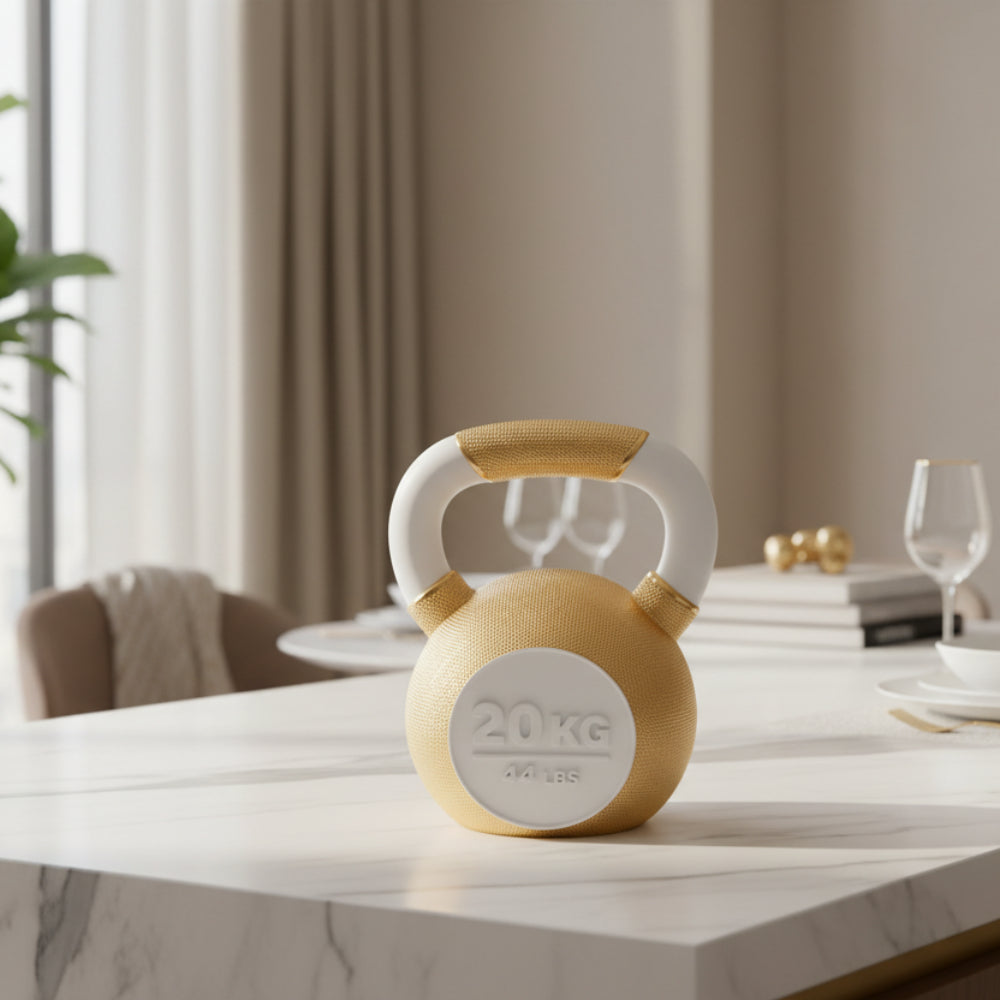 Sculpture "Gold Fitness" White & Gold