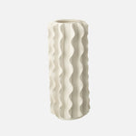 White Helix Cylindrical Ceramic Vase - White