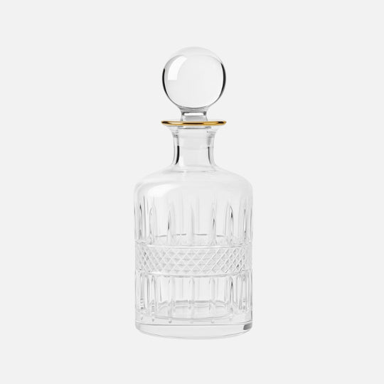 Round Decanter with Gold Rim