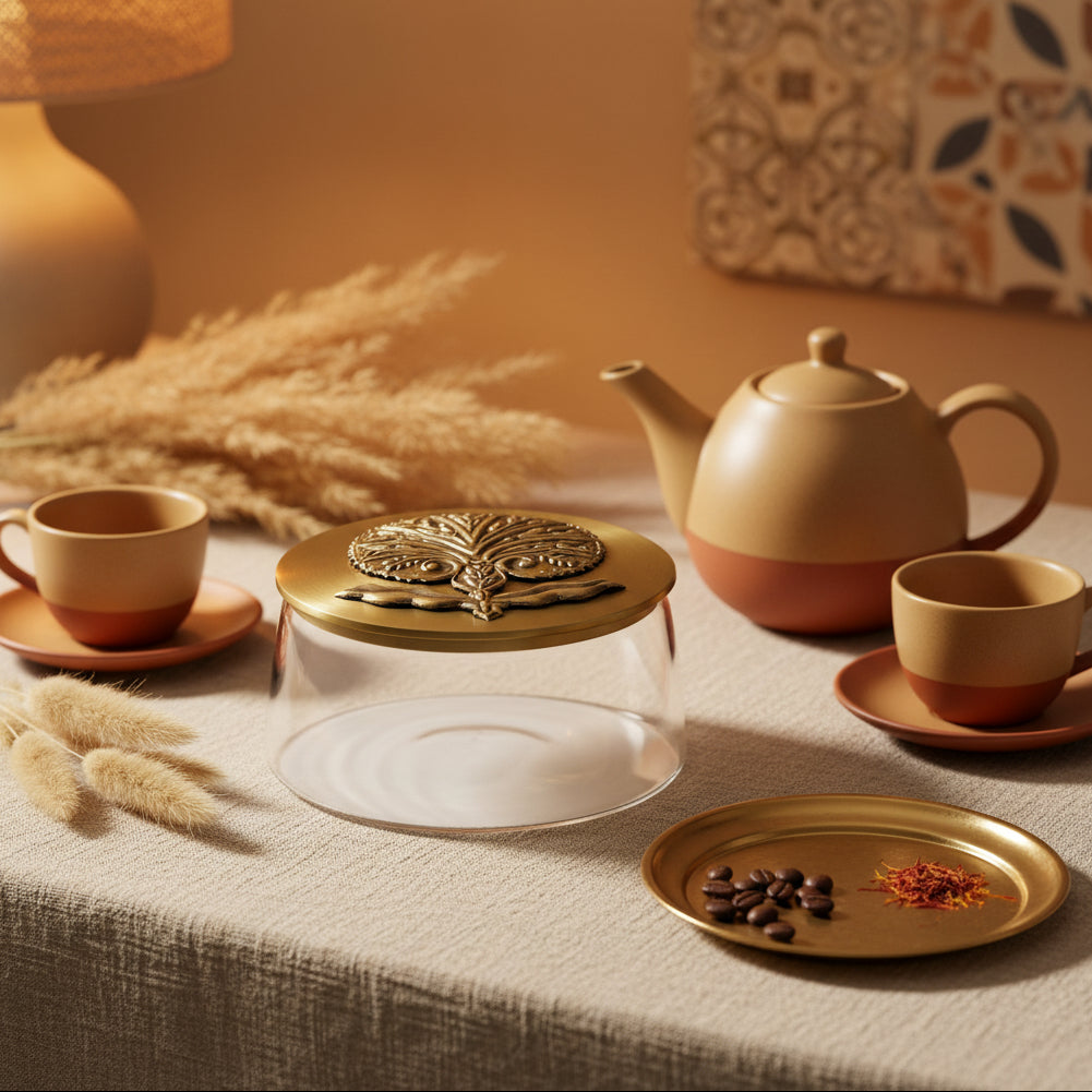 Candy Jar – Embossed Flower Sahara Rose (Large)