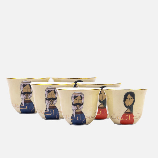 Cawa Cups Man Woman (Set Of 6)